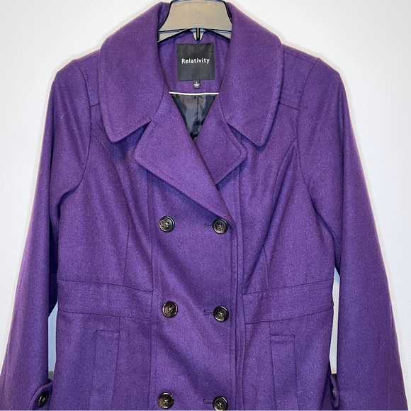 Relativity Women's Deep Purple Peacoat - Picture 13 of 15